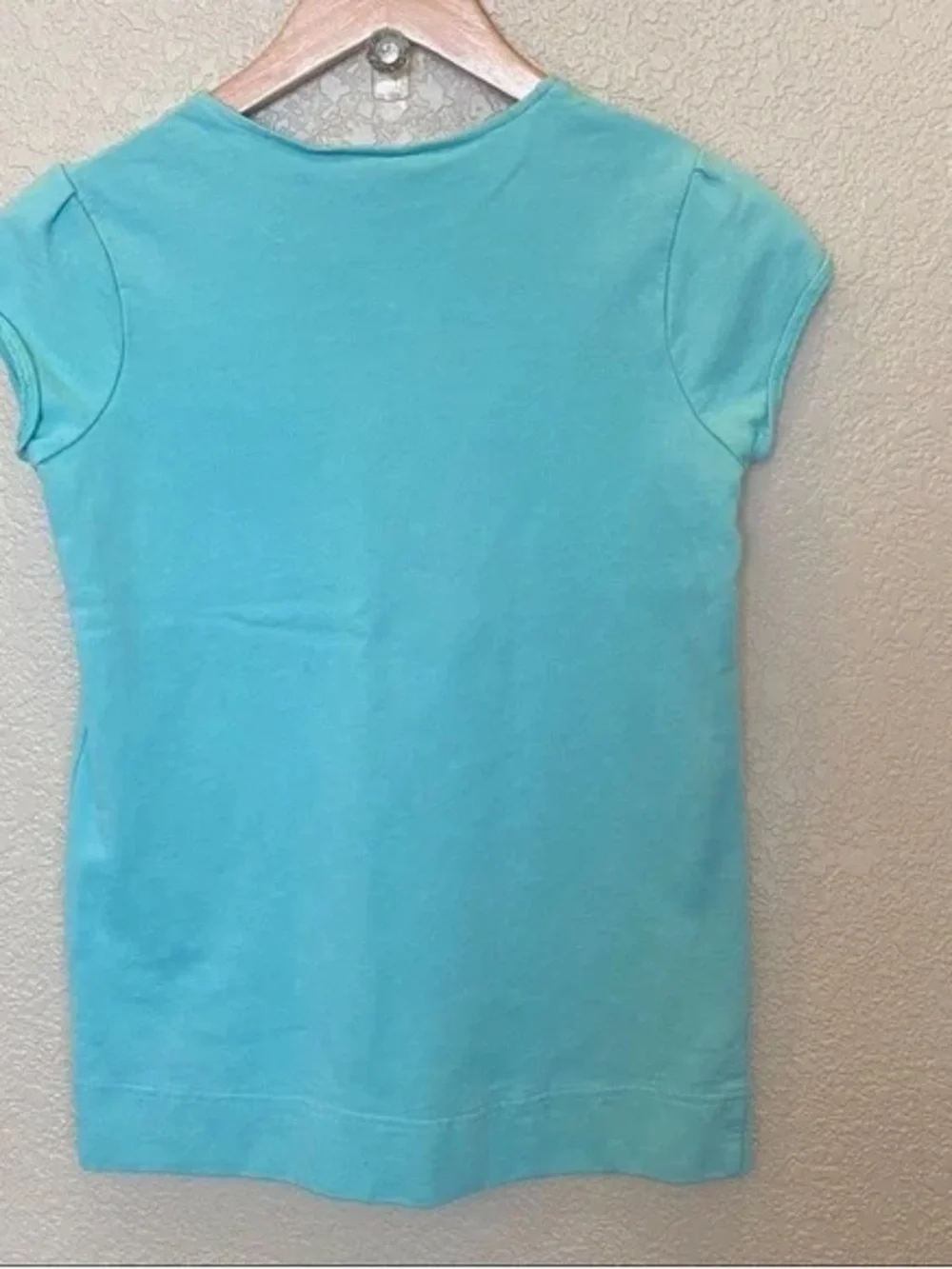 American Girl Turquoise Short-Sleeve Tee with White Floral Motif